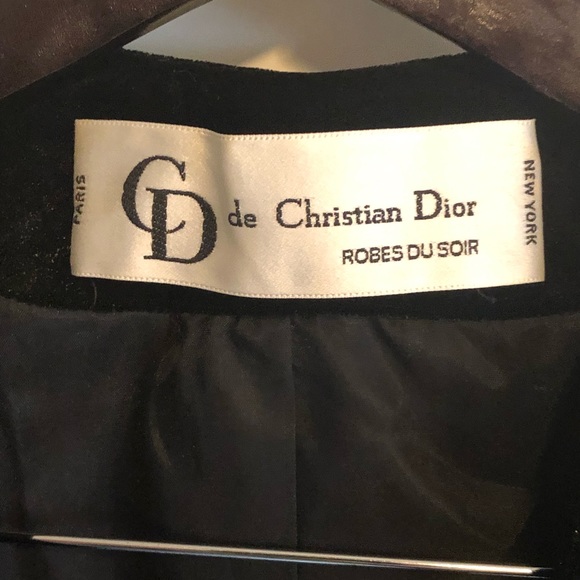 Vintage Dior 2 pc Silk/Velvet Evening Gown - Picture 5 of 8